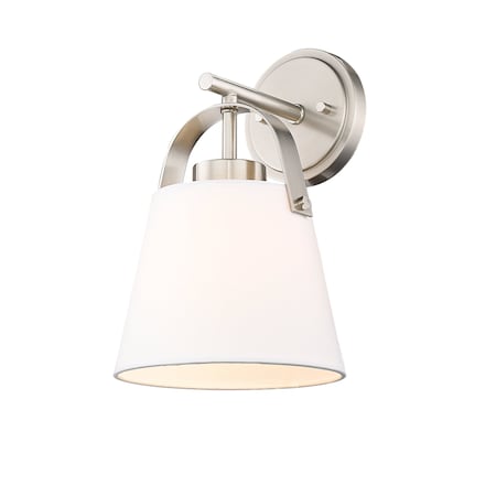 Z-Lite Z-Studio Wall Sconce, 1-Light, 8 In.W x 8.75 In.L x 12.75 In.H, Brushed Nickel/Ivory 743-1S-BN